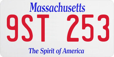 MA license plate 9ST253