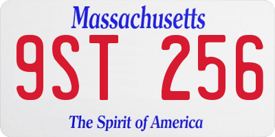 MA license plate 9ST256