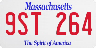 MA license plate 9ST264