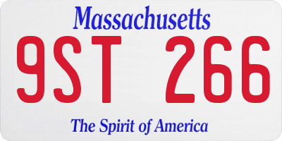MA license plate 9ST266