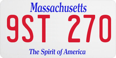 MA license plate 9ST270