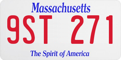 MA license plate 9ST271
