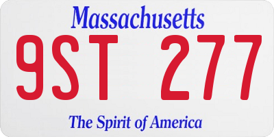 MA license plate 9ST277