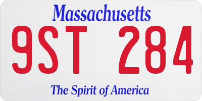 MA license plate 9ST284