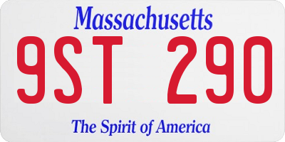 MA license plate 9ST290