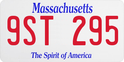 MA license plate 9ST295