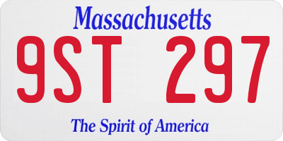 MA license plate 9ST297