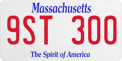 MA license plate 9ST300