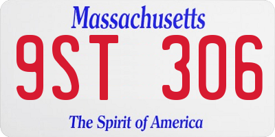 MA license plate 9ST306