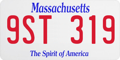 MA license plate 9ST319