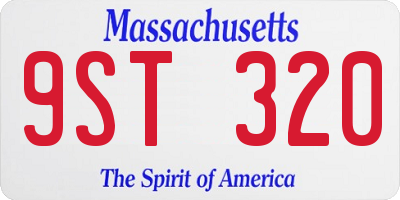 MA license plate 9ST320