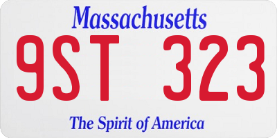 MA license plate 9ST323