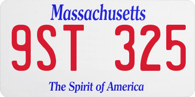MA license plate 9ST325