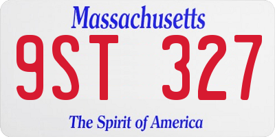 MA license plate 9ST327