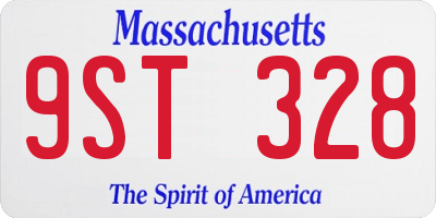 MA license plate 9ST328