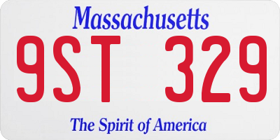 MA license plate 9ST329
