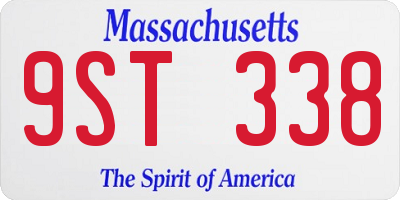MA license plate 9ST338