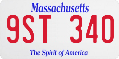 MA license plate 9ST340