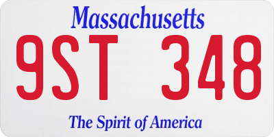 MA license plate 9ST348