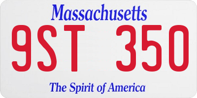 MA license plate 9ST350