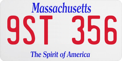 MA license plate 9ST356