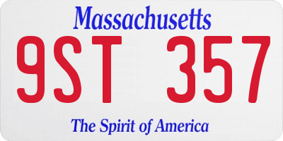 MA license plate 9ST357