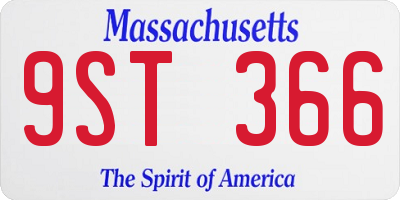 MA license plate 9ST366
