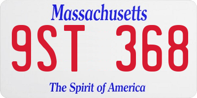 MA license plate 9ST368