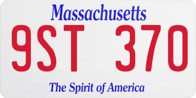 MA license plate 9ST370