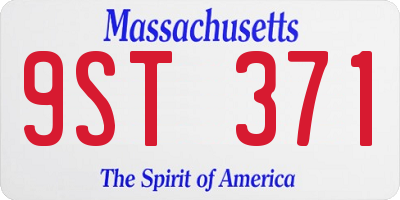 MA license plate 9ST371