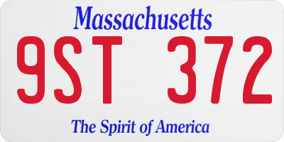 MA license plate 9ST372