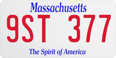 MA license plate 9ST377