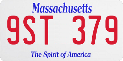 MA license plate 9ST379