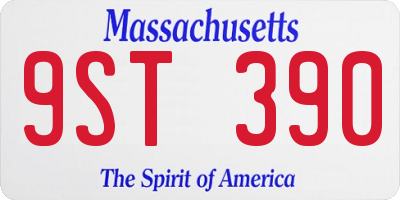 MA license plate 9ST390