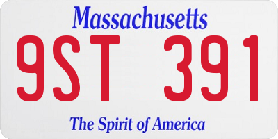 MA license plate 9ST391