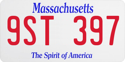 MA license plate 9ST397