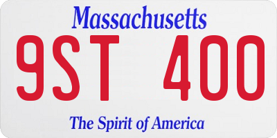 MA license plate 9ST400