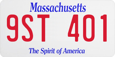 MA license plate 9ST401