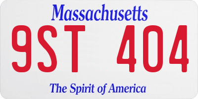 MA license plate 9ST404