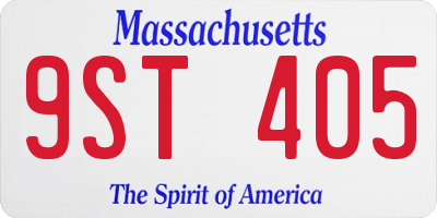 MA license plate 9ST405