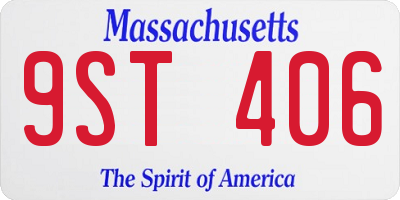 MA license plate 9ST406