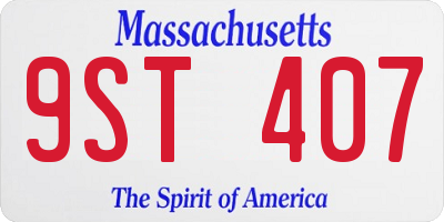 MA license plate 9ST407