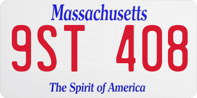 MA license plate 9ST408