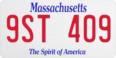 MA license plate 9ST409