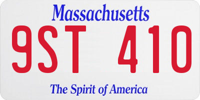 MA license plate 9ST410