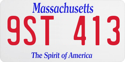 MA license plate 9ST413