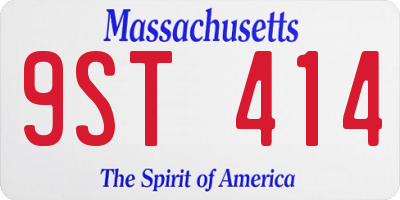 MA license plate 9ST414