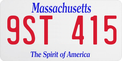 MA license plate 9ST415