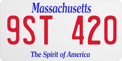 MA license plate 9ST420