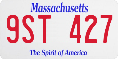 MA license plate 9ST427